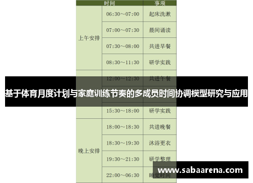 基于体育月度计划与家庭训练节奏的多成员时间协调模型研究与应用